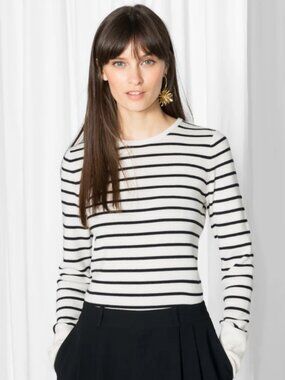 & Other Stories Striped Wool Blend Sweater Size S